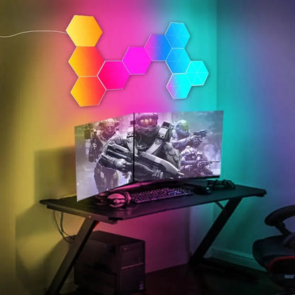 Set de Lámparas de Pared Modulares LED Hexagonales (WiFi)