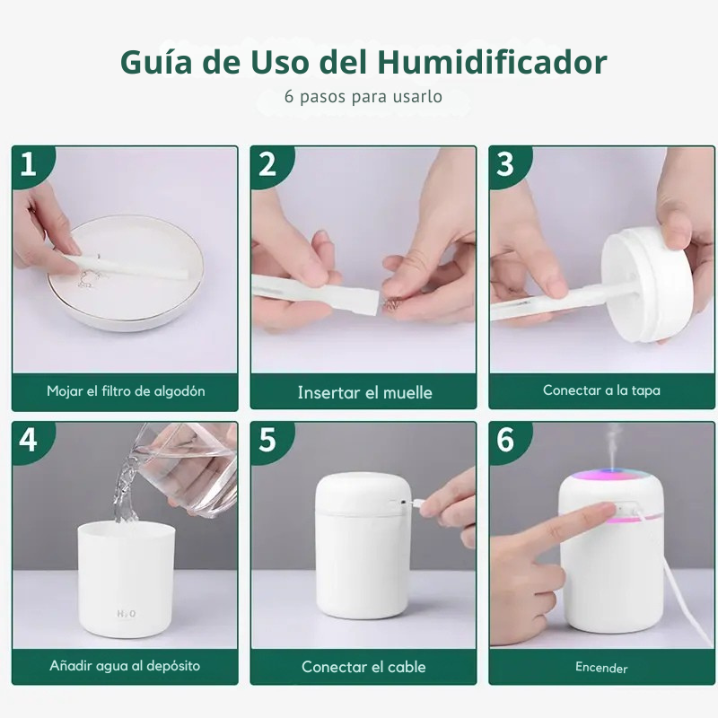 Mini Humidificador de Aire y Difusor de Aromas
